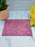 Geometric Dollhouse Rug - Miniature 1:6 Scale Dollhouse Decor - Bright 9 x 6 Printed Fabric Rug