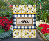 Personalized Honey Bee Welcome Garden Flag  Custom 12 x 18 Summer Gift