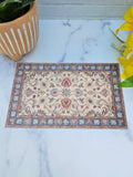 Miniature Oriental Rug for Dollhouse Decor  9 x 6  Printed Fabric  Dollhouse Rug