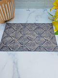 Modern Dollhouse Rug - 1:6 Scale Navy Brown Miniature Decor - 9x6 Printed Fabric