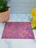 Geometric Dollhouse Rug - Miniature 1:6 Scale Dollhouse Decor - Bright 9 x 6 Printed Fabric Rug