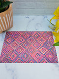 Geometric Dollhouse Rug - Miniature 1:6 Scale Dollhouse Decor - Bright 9 x 6 Printed Fabric Rug