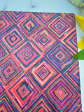 Geometric Dollhouse Rug - Miniature 1:6 Scale Dollhouse Decor - Bright 9 x 6 Printed Fabric Rug