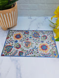 Floral Miniature Dollhouse Rug - Blue  Red  9 x 6 - Dollhouse Decor 12" or 18" Dolls