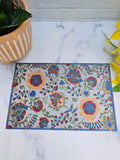 Floral Miniature Dollhouse Rug - Blue  Red  9 x 6 - Dollhouse Decor 12" or 18" Dolls