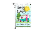 Personalized Camper Garden Flag  RV Decor  Family Name Gift  Happy Campers Sign