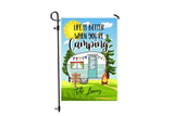 Personalized Camping Garden Flag  Custom RV Camper Family Name  12x18 Outdoor Flag  Life is Better Glamping Design