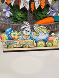 Easter Tiered Tray Decor with Bunny Carrot and Spring Themed Accents