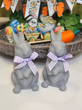 Easter Tiered Tray Decor with Bunny Carrot and Spring Themed Accents